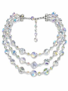 Vendome Aurora Borealis Crystal Multi-Strand Necklace - Clear